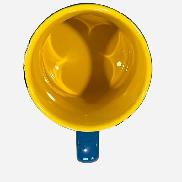 Disney Parks Mickey Mouse Retro Mug Blue Yellow Glitter Textured "Gosh" "Oh Boy" - Picture 6 of 7